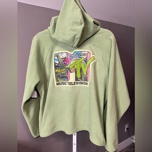 Upcycled MTV Old Navy Fleece Zippered Hoodie XL